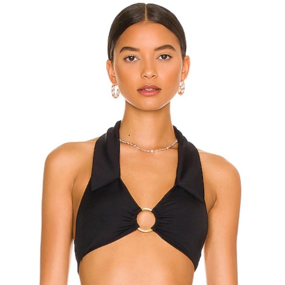Weworewhat black Collar O-ring Bikini Top